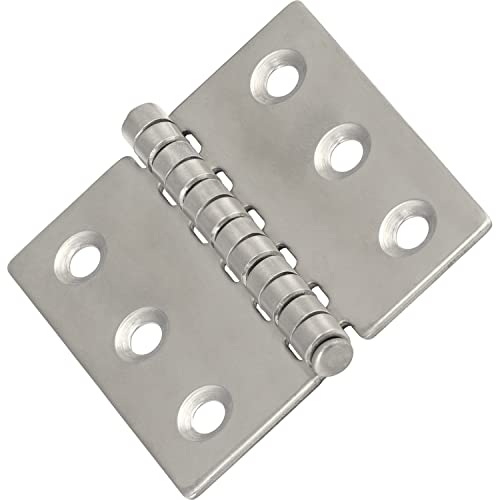 OPIOL QUALITY® Scharnier gestanzt 60x50 mm aus Edelstahl A2 V2A (2 Stück) Scharniere Steckverbinder Edelstahlscharnier Türband Aufschraubband Türscharnier von OPIOL QUALITY