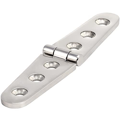 OPIOL QUALITY® Scharnier lang 152x30 mm aus Edelstahl A4 V4A (4 Stück) Scharniere Steckverbinder Edelstahlscharnier Türband Aufschraubband Türscharnier Möbelscharnier von OPIOL QUALITY
