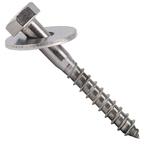 OPIOL QUALITY® Sechskant Holzschrauben M10x60 mit Große Unterlegscheiben M10 (5 Stück) aus Edelstahl A2 V2A Set DIN 571/ DIN 9021 Wiener Schrauben Holzbauschrauben Schlüsselschrauben Beilagscheiben von OPIOL QUALITY