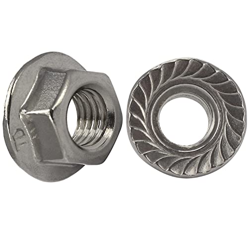 OPIOL QUALITY® Sechskantmuttern mit Flansch und Sperrverzahnung M5 aus Edelstahl A2 V2A (10 Stück) nach DIN 6923/ISO 4161 Flanschmuttern Bundmuttern Muttern Sperrzahnmutter Rostfrei von OPIOL QUALITY
