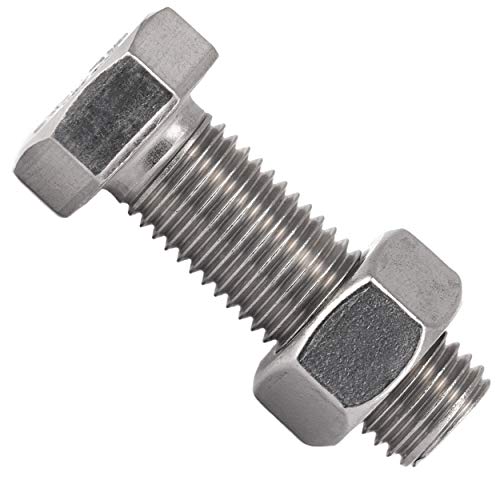 OPIOL QUALITY® Sechskantschrauben M8x65 mit Sechskantmuttern M8 (10 Stück) aus Edelstahl A2 V2A Set DIN 933 / DIN 934 Muttern Maschinenschrauben Edelstahlschraubenset Gewindeschrauben von OPIOL QUALITY