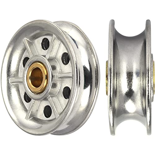 OPIOL QUALITY® Seilrollen mit messingbuchse 25 mm aus Edelstahl A4 V4A (2 Stück) Umlenkrolle Blockseilrolle Drahtseil Stahlseil Drahtseilblock Boot Yacht von OPIOL QUALITY