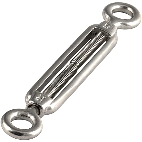 OPIOL QUALITY® Spannschloss Auge - Auge M12 aus Edelstahl A4 V4A (2 Stück) ähnl. DIN 1480 Spannschlösser Wantenspanner Drahtspanner Spannschraube Seilspanner von OPIOL QUALITY