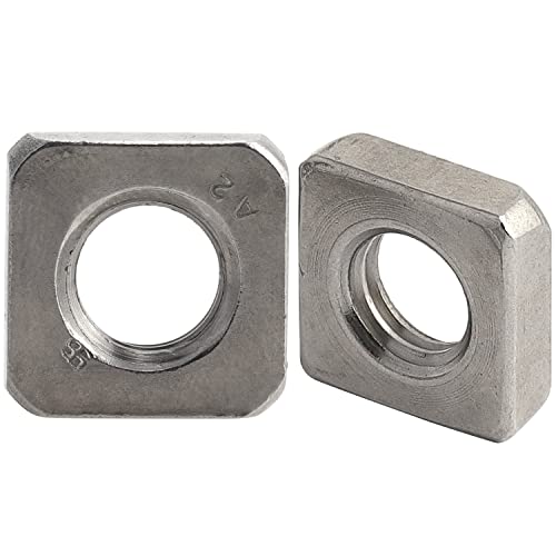 OPIOL QUALITY® Vierkantmuttern niedrige Form DIN 562 M5 aus Edelstahl A2 V2A (50 Stück) Vierkant Einlegemutter Muttern Quadratmuttern Vierkant-Mutter Mutter von OPIOL QUALITY