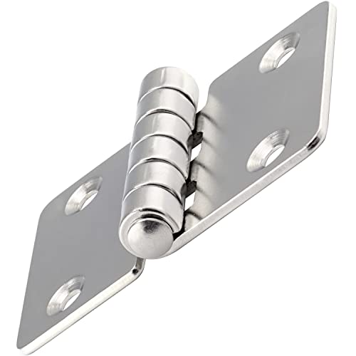 OPIOL QUALITY®Scharnier 90x60x3mm aus Edelstahl A2 V2A (2 Stück) Scharniere Steckverbinder Edelstahlscharnier Türband Aufschraubband Türscharnier Möbelscharnier von OPIOL QUALITY