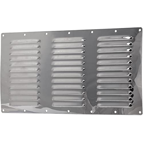 OPIOL QUALITY Kiemenblech TYP D 358x184 mm (2 Stück) aus rostfreiem Edelstahl A2 Lüftungsgitter Lüfter Kiemenlüfter Metall lüftungsgitter Lüftungsrosette Edelstahl Verschließbar Lüftungsblech Rund von OPIOL QUALITY