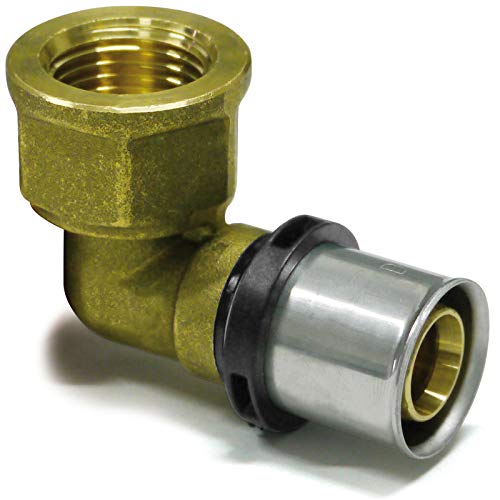 Pipetec Press-Übergangswinkel mit Innengewinde 32 x 3-1" (1 Stück) DVGW Fitting Messing für Heizrohre Pressfitting TH Profil von OPIOL QUALITY