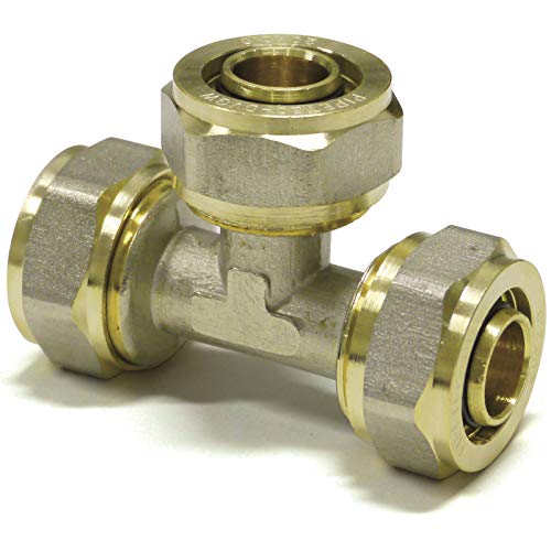 Pipetec Schraubfitting-T-Stück reduziert 20 x 2-20 x 2-16 x 2 Fitting Kupplung Schraubfitting für Verbundrohr DVGW von OPIOL QUALITY