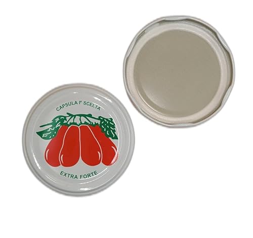 OPIROS Kapseln Twist Off 53 mm, Zeichnung Tomaten für Gläser aus Glas Deckel für Dosen Tomaten Hausfrauen (100) von OPIROS