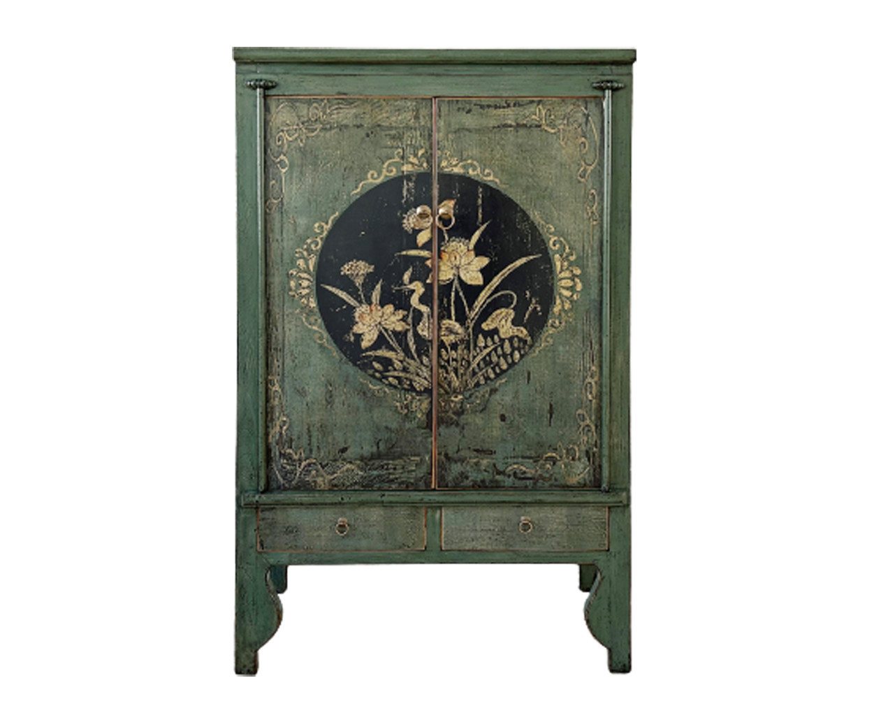 OPIUM OUTLET Drehtürenschrank Hochzeitsschrank chinesisch Möbel Vintage-Stil asiatisch (Asia Kleiderschrank China komplett montiert, orientalisch fernöstlich) Schrank Kommode von OPIUM OUTLET