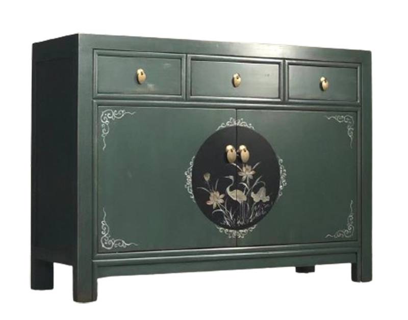 OPIUM OUTLET Kommode Sideboard Schrank Asia Vintage Möbel chinesisch orientalisch asiatisch (Anrichte Buffet, komplett montiert), B x T x H: 117 x 40 x 85 cm von OPIUM OUTLET