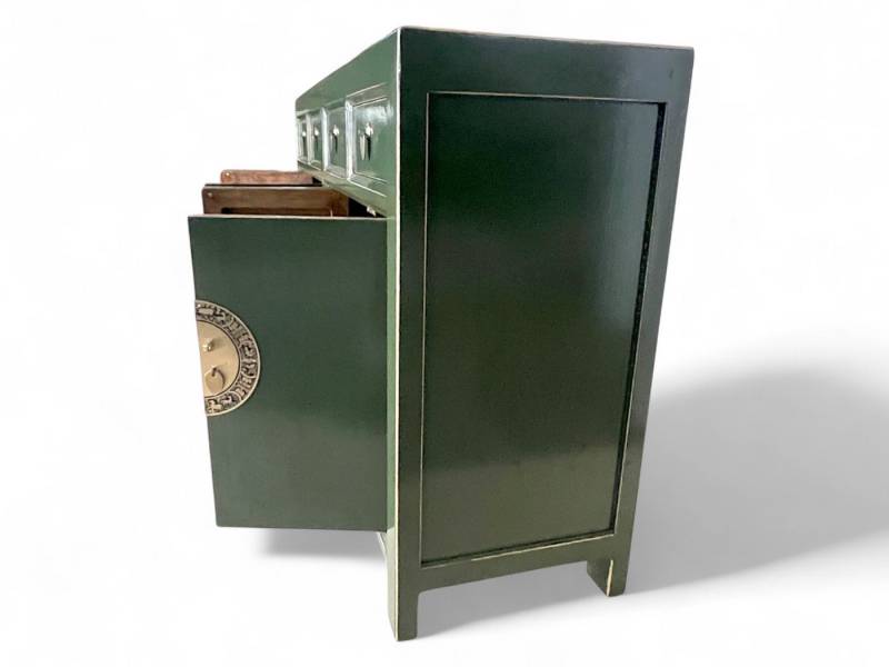OPIUM OUTLET Sideboard Kommode Schrank Hochzeitsschrank Asia Möbel (Breite x Tiefe x Höhe: 150 cm x 40 cm x 85 cm, komplett montiert, grün), chinesisch asiatisch orientalisch vintage von OPIUM OUTLET