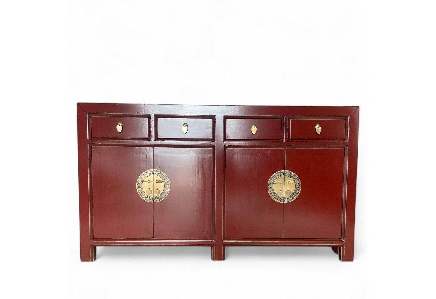 OPIUM OUTLET Sideboard Kommode Schrank Hochzeitsschrank Asia Möbel (Breite x Tiefe x Höhe: 150 cm x 40 cm x 85 cm, komplett montiert, rot), chinesisch asiatisch orientalisch vintage von OPIUM OUTLET