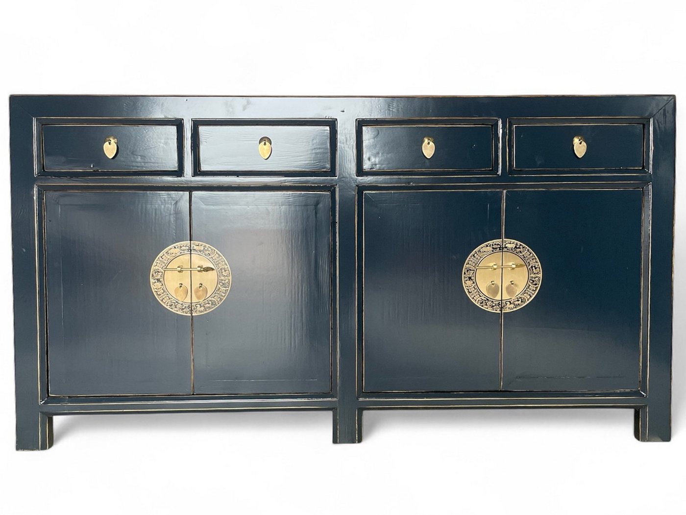 OPIUM OUTLET Sideboard Kommode Schrank Hochzeitsschrank Asia Möbel (Breite x Tiefe x Höhe: 150 cm x 40 cm x 85 cm, komplett montiert, schwarz), chinesisch asiatisch orientalisch vintage von OPIUM OUTLET
