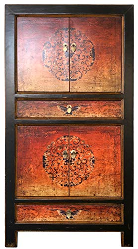 OPIUM OUTLET Vintage Schrank Hochzeitsschrank chinesisch asiatisch orientalisch Kommode Sideboard Antik-Stil für Schlafzimmer, Wohnzimmer von OPIUM OUTLET