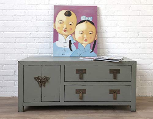 Opium Outlet TV Kommode Sideboard Schrank Lowboard Kolonialstil China asiatisch orientalisch chinesisch (hellgrau) von OPIUM OUTLET