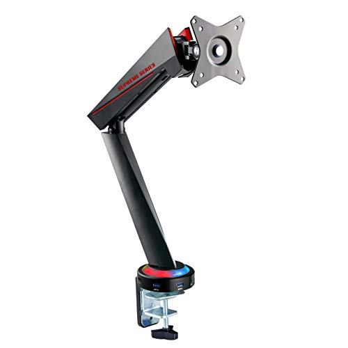 OPLITE Supreme Monitorständer Pro - Ergonomischer Hochleistungs-Gelenkarm - Unterstützt bis zu 9KG - Kompatibler PC-Monitor und Fernseher bis zu 35''. RGB-LED-System enthalten, OP-SMS-PRO, schwarz von OPLITE