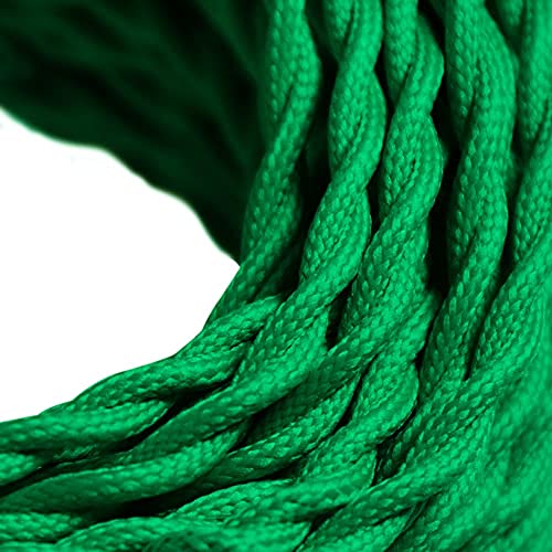 Vintage Gepflochten Textilkabel 2 adrig | Stoffkabel, Elektrokabel 2x0,75 | 5m | Polyester Kabel für Lampe & Tischlampe & Hängelampe | Dunkelgrün Textilummanteltes | Retro erdkabel von Oplot von OPLOT braid side of life