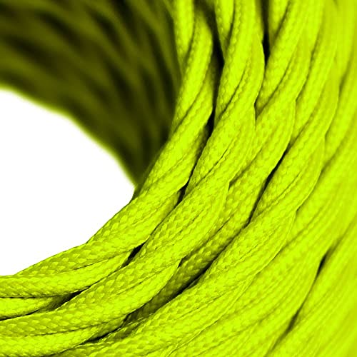 Vintage Gepflochten Textilkabel 3 adrig | Stoffkabel 3x0,75 mit Erdleiter | 3m | Polyester Kabel für Lampe & Tischlampe & Hängelampe | Lindgrün Textilummanteltes | Retro erdkabel von Oplot von OPLOT braid side of life