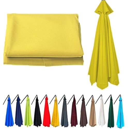 OPOLDBDMAC 3m 8 Streben Sonnenschirm Ersatzbezug UV-Schutz Ampelschirm Bezug, Gartenschirm Überdachung Abdeckung Wasserdicht Schirmbezug Sonnenschirm Ersatzteile(Yellow,2.7m/9ft(8ribs)) von OPOLDBDMAC