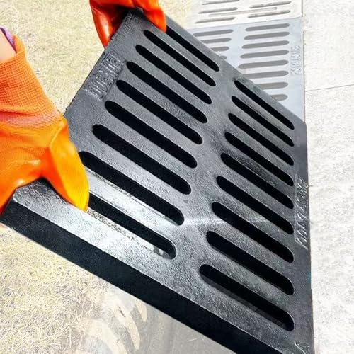 OPOLDBDMAC Abflussgitter Den Außenbereich Schwarzer Abflussrost Robuster Kanalisationsrost Metall Kanalrost Entwässerungsrinnen Abwasserrost Für Bodenablauf(19 3/4x11 3/4x1 1/8"(50x30x3cm)) von OPOLDBDMAC