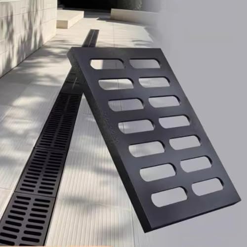 OPOLDBDMAC Abflussrost Gusseisen 20 25 30 35 40 50cm Breit QuadratischKanalrost Für Außenbereich, Robuster Kanalisationsrost, Rechteckiges Brunnenabdeckung Metall(50x25x3cm/19.7x9.8x1.2in) von OPOLDBDMAC