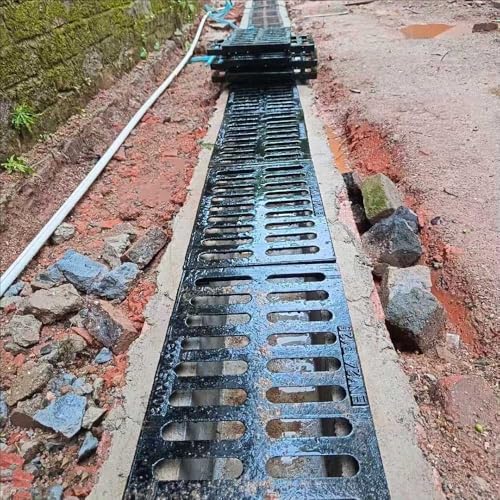 OPOLDBDMAC Abflussrost Gusseisen 50x20 50x30 50x40cm B-Klasse Ersatzkanalrost, Abflussabdeckung Für Außenbereich, Robuster Entwässerungsgitter Regenrinnen Abwasserrost(20x14in/50x35cm) von OPOLDBDMAC