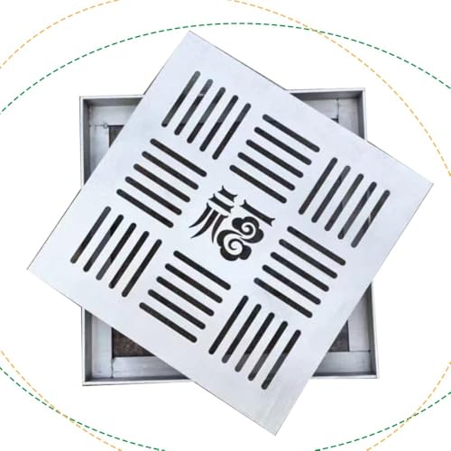 OPOLDBDMAC Edelstahl-Abflussabdeckung Quadratischer Bodenablauf 150/200/300 Mm Außenablaufgitter Abnehmbar Gitter Mit Rahmen Für Garten Terrassenrinne(Word,20x20cm(7 7/8x7 7/8")) von OPOLDBDMAC