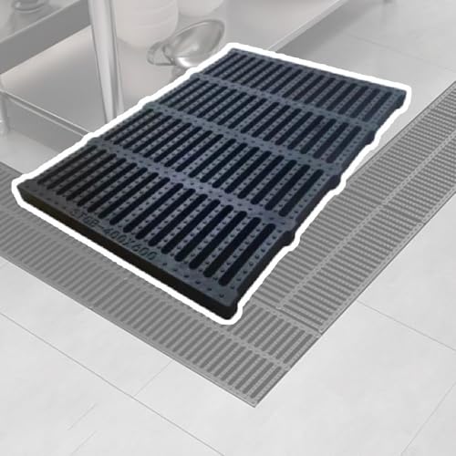 OPOLDBDMAC Entwässerungsrinne Rinnen Abflussgitter Polymerkunststoff Abflussgitter 20cm 25cm 30cm Breite Für Kanal Graben Trog Entwässerungssysteme, Robustes Rutschfest(L40cmXW60cmXH3cm) von OPOLDBDMAC