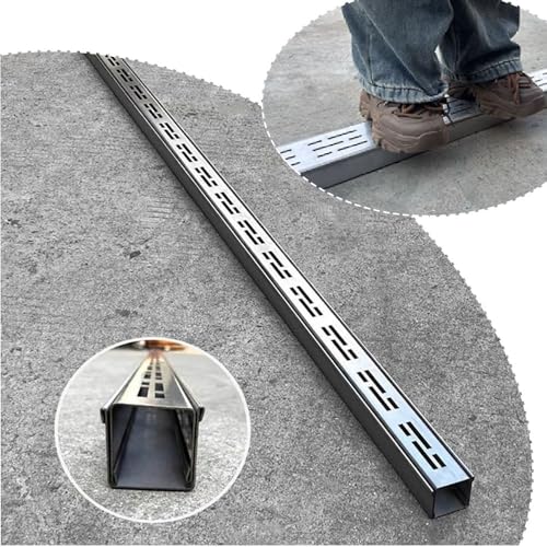 OPOLDBDMAC Entwässerungsrinne Schmaler Entwässerungsrost Lineares Hofablauf Regenrinnen Abflussgitter Für Beton/Pflastersteine/Terrassen/Gehwege(100x7x5cm/39.4x2.8x2in) von OPOLDBDMAC