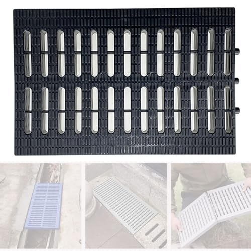OPOLDBDMAC Grabenabdeckung Kunststoff Abflussabdeckung Für Den Außenbereich,rechteckig Abflusssieb, 30x20 30x30cm Drainagegitter Abdeckung Ersatz, Kanalrost Für Terrasse(Black,W30cm/11.8in) von OPOLDBDMAC