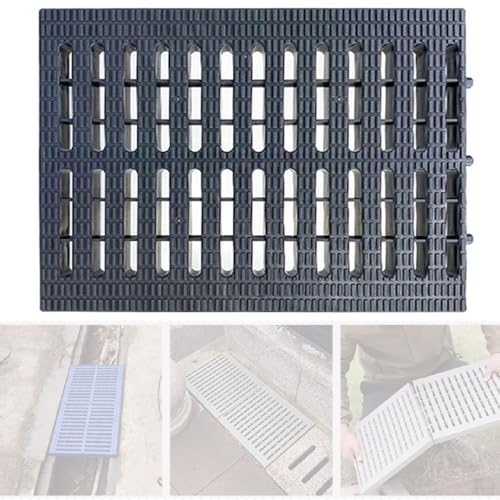 OPOLDBDMAC Grabenabdeckung Kunststoff Abflussabdeckung Für Den Außenbereich,rechteckig Abflusssieb, 30x20 30x30cm Drainagegitter Abdeckung Ersatz, Kanalrost Für Terrasse(Gray,W20cm/7.8in) von OPOLDBDMAC
