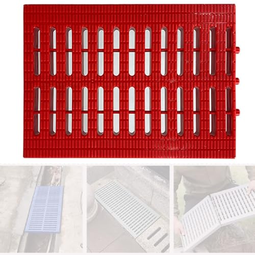 OPOLDBDMAC Grabenabdeckung Kunststoff Abflussabdeckung Für Den Außenbereich,rechteckig Abflusssieb, 30x20 30x30cm Drainagegitter Abdeckung Ersatz, Kanalrost Für Terrasse(Red,W30cm/11.8in) von OPOLDBDMAC