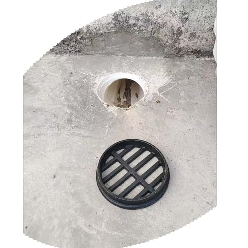 OPOLDBDMAC Gusseisen Bodenablaufabdeckung, Klein Gulley-Gitter Bodenablauf Runder Scheibe 20cm 25cm Gusseisen Kanalgitter Ersatz, Schwarzer Kanalrost(200mm/7.87in) von OPOLDBDMAC