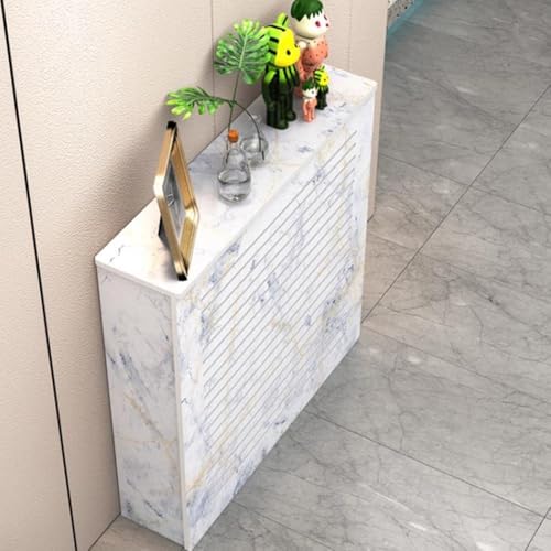 OPOLDBDMAC Heizkörperabdeckung Modern Heizkörper Abdeckung Mit Horizontalen Latten Heizkörperverkleidung PVC Holz Badezimmerschrank, Heizung Heizkörper Abdeckung(A,100x80x25cm/39.3x31.5x9.8in) von OPOLDBDMAC