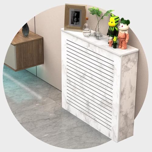 OPOLDBDMAC Heizkörperabdeckung Modern Heizkörper Abdeckung Mit Horizontalen Latten Heizkörperverkleidung PVC Holz Badezimmerschrank, Heizung Heizkörper Abdeckung(B,90x80x25cm/35.4x31.5x9.8in) von OPOLDBDMAC