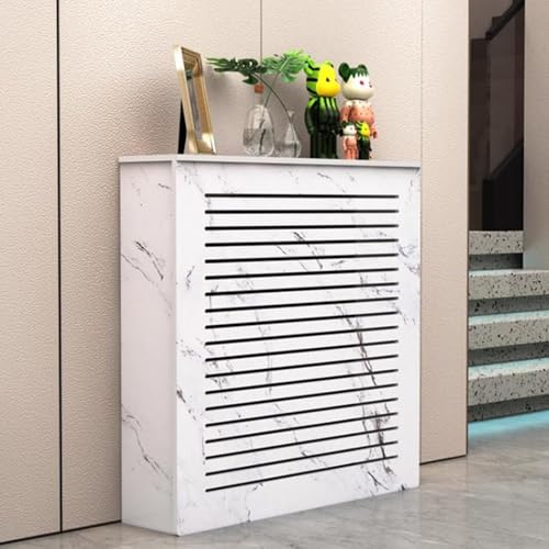 OPOLDBDMAC Heizkörperabdeckung Modern Heizkörper Abdeckung Mit Horizontalen Latten Heizkörperverkleidung PVC Holz Badezimmerschrank, Heizung Heizkörper Abdeckung(C,80x80x25cm/31.5x31.5x9.8in) von OPOLDBDMAC