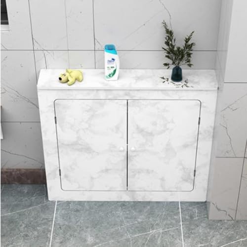 OPOLDBDMAC Heizkörperverkleidung, Klein Modern Heizungsverkleidung PVC Lackiert Schrank Heizkörper Abdeckung Für Wohnzimmer, Schlafzimmer, Küche, Wärmepumpe Verkleidung(4-side-C,60x60cm/23.6x23.6in) von OPOLDBDMAC