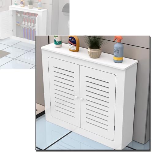 OPOLDBDMAC Heizkörperverkleidung, Wohnzimmer Belüftung Heizkörperabdeckung Heizung Verkleidung PVC Heizungsverkleidung Mit 2 Türen, Mit Lagerplattform Für Zuhause(60x70x20cm/23.6x27.5x7.8in) von OPOLDBDMAC