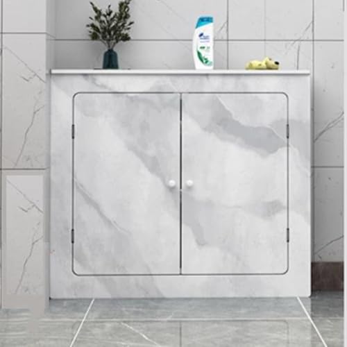 OPOLDBDMAC Heizkörperverkleidung Heizungsverkleidung Heizkörperabdeckung Badezimmerschrank Heizkörper Sichtschutz Heizkörper Verkleidung Abdeckung Wärmepumpe Verkleidung(3-side-A,60x60cm/23.6x23.6in) von OPOLDBDMAC