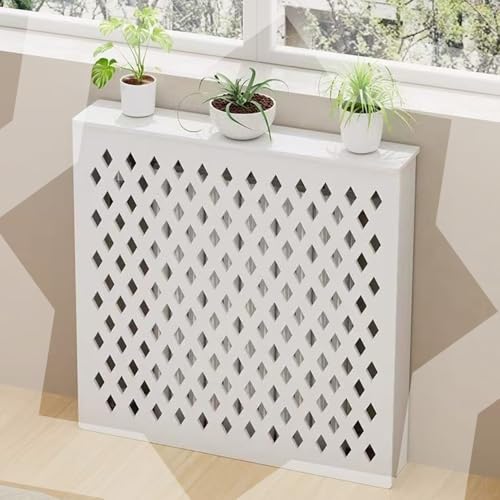 OPOLDBDMAC Heizungsverkleidung Heizkörperverkleidung Weiß Heizkörperabdeckung Heizung Abdeckung Heizkörper Abdeckung Verkleidung Landhausstil HeizköRperkonsole(60 * 80 * 15cm/24 * 31 * 6in) von OPOLDBDMAC