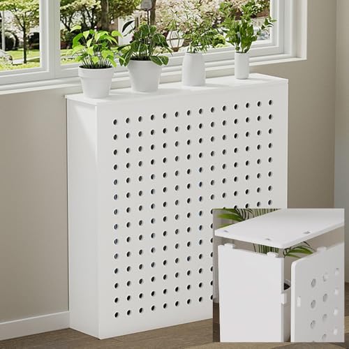 OPOLDBDMAC Heizungsverkleidung Modern Dekorative Heizkörperverkleidung Weiß Heizkörper Abdeckung HeizköRperkonsole MDF-Schrank Gitter Abdeckung 90x80x20cm(32"Lx32"Hx8"W/80x80x20cm) von OPOLDBDMAC