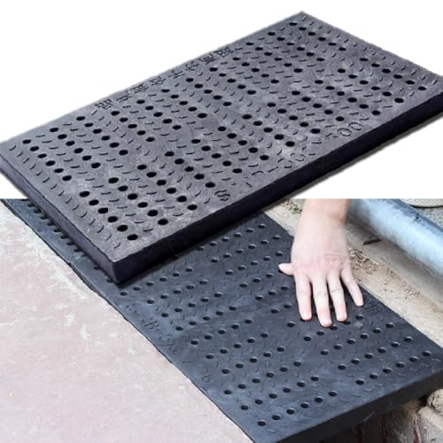 OPOLDBDMAC Hof Ablaufgitter Abflussgitter Kunststoff Robuster Abwasserrost Unter Zaun, Quadratischer Kanalablauf Abdeckung Für Einfahrt/Badezimmer/Küche/Gehweg(50X20X2cm/19.7X7.9x0.8in) von OPOLDBDMAC