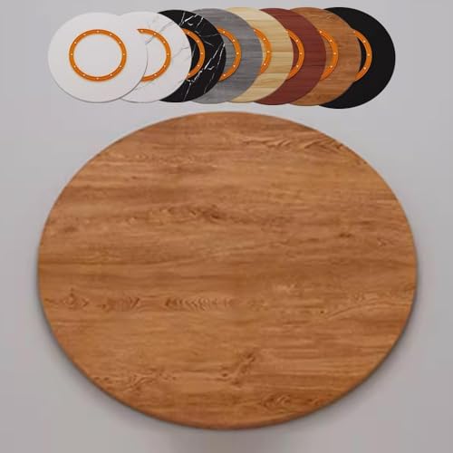 OPOLDBDMAC Holz Drehteller 50cm 60cm 70cm 80cm 90cm 100cm Lazy Susan Drehteller Holz Esstisch Drehplatte, Groß Drehbarer Servierteller Servierplatte 360° Drehbar(Golden Oak,50cm/20in) von OPOLDBDMAC