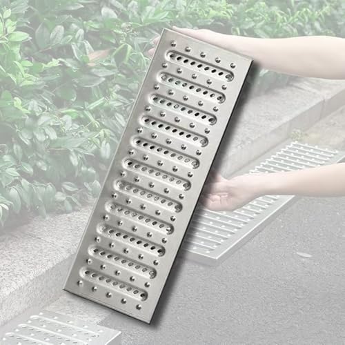 OPOLDBDMAC Metall-Ablaufgitter Für Küche/Bad, 58 X 30cm Abflussgitter Gully Grid Langlebige Ablaufabdeckung, Rutschfester Abflussrost Silber Gitterdeckel(58x30x2.5cm/22.9x11.8x1in) von OPOLDBDMAC