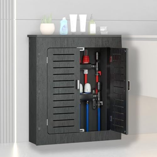 OPOLDBDMAC Moderne Zuhause Heizkörperverkleidung, Heizung Heizkörper Abdeckung Grau Einfache Heizkörperverkleidungen Mit Türen Heizkörperverkleidungen Für Badezimmer(31.5*31.5*7.8in/80*80*20cm) von OPOLDBDMAC