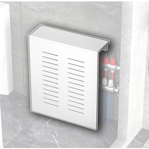 OPOLDBDMAC Weißer Heizkörperabdeckung Heizkörperabdeckung Badezimmer Heizkörperabdeckung Schrankregal Wasserdichtes PVC-Kunststoff-Holzbrett, Heizschrank-Speicherregal(70x70x15cm/27.6x27.6x5.9in) von OPOLDBDMAC