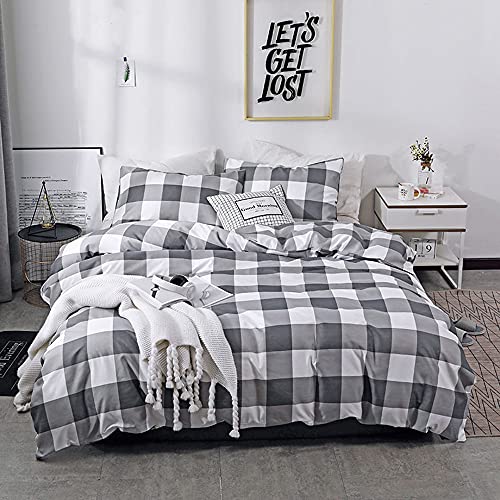 OPOWWEE Bettwäsche Set 135x200 Geometrisch Grau Weiß Bettbezug Set 100% Weiche Angenehme Mikrofaser + 1 Kissenbezug 80x80cm von OPOWWEE