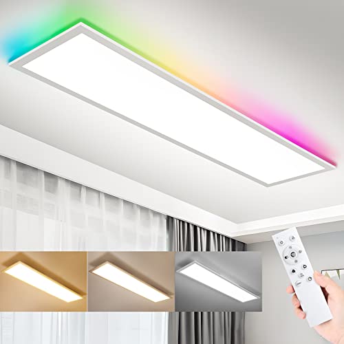 LED Panel Deckenleuchte 100x25, 30W LED Lampen Deckenlampen mit Fernbedienung, Tageslichtlampe Deckenpanel mit RGB Backlight, 3000K-6500K Lampe Lichtpanel als Wohnzimmerlampe, Bürodeckenleuchten usw. LED Panel Deckenleuchte 100x25, 30W LED Lampen Deckenlampen mit Fernbedienung, Tageslichtlampe Deckenpanel mit RGB Backlight, 3000K-6500K Lampe Lichtpanel als Wohnzimmerlampe, Bürodeckenleuchten usw. von OPPEARL
