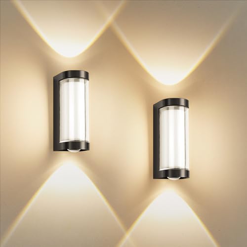 OPPEARL 2 Stück Wandleuchte LED Wandlampe Innen/Aussen, IP65 Außenwandleuchte, Up Down Wandbeleuchtung 3000K Warmweiß für Wohnzimmer Schlafzimmer Garten, Schwarz OPPEARL 2 Stück Wandleuchte LED Wandlampe Innen/Aussen, IP65 Außenwandleuchte, Up Down Wandbeleuchtung 3000K Warmweiß für Wohnzimmer Schlafzimmer Garten, Schwarz von OPPEARL
